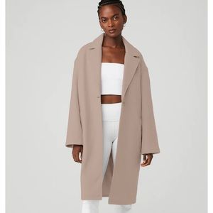 Alo trench coat in taupe